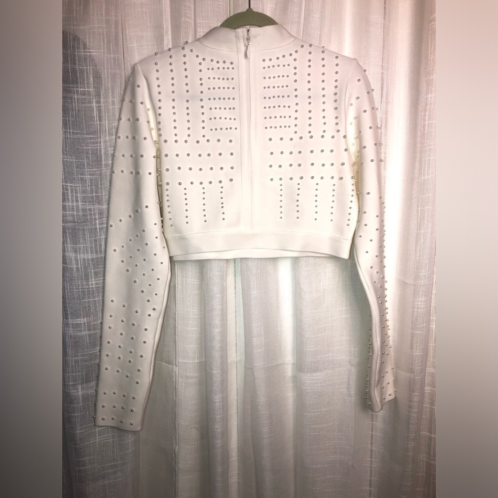 VENUS White Studded Crop Top. NWT size Large - Picture 11 of 16